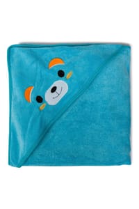The Mama Project Mama Bear Soft Hooded Baby Towel- Bright Blue