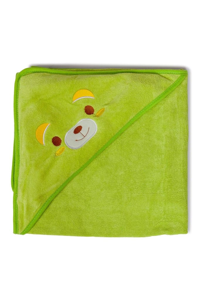 The Mama Project Mama Bear Soft Hooded Baby Towel- Sap Green