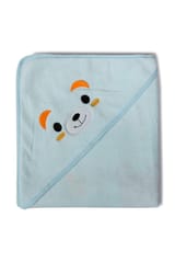 The Mama Project Mama Bear Soft Hooded Baby Towel- Baby Blue