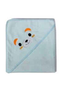 The Mama Project Mama Bear Soft Hooded Baby Towel- Baby Blue