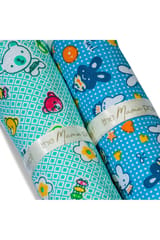 The Mama Project Teddy Bear Organic Muslin Swaddle Sheets- Pack Of 2