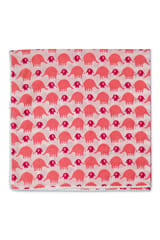 The Mama Project Pink Elephant Love Organic Muslin Swaddle Sheet