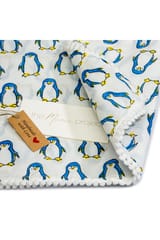 The Mama Project Happy Feet Penguin Organic Muslin Swaddle Sheet