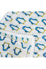 The Mama Project Happy Feet Penguin Organic Muslin Swaddle Sheet