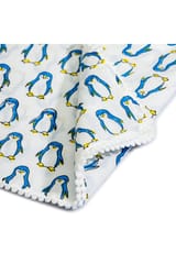 The Mama Project Happy Feet Penguin Organic Muslin Swaddle Sheet