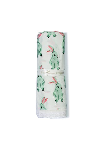 The Mama Project Honey Bunny Organic Muslin Swaddle Sheet