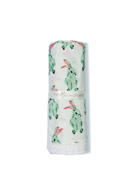 The Mama Project Honey Bunny Organic Muslin Swaddle Sheet