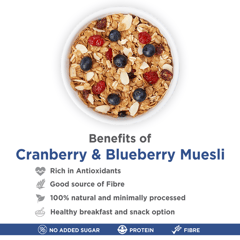 True Elements Cranberry And Blueberry Muesli 1.2kg