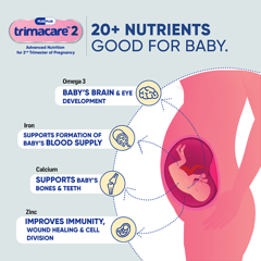 TRIMACARE™ 2 Prenatal vitamins for Pregnancy | Folic Acid | DHA | Iron | Calcium Magnesium | Vitamin D | Omega-3 Fatty Acids |Second Trimester