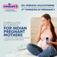 TRIMACARE™ 3 Prenatal Multivitamin for Pregnancy | Folic Acid | Vitamin C | Vitamin D | Vitamin k | Calcium, Iron, Magnesium | Omega 3 Fatty Acid | Third Trimester