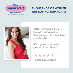 TRIMACARE™ 3 Prenatal Multivitamin for Pregnancy | Folic Acid | Vitamin C | Vitamin D | Vitamin k | Calcium, Iron, Magnesium | Omega 3 Fatty Acid | Third Trimester