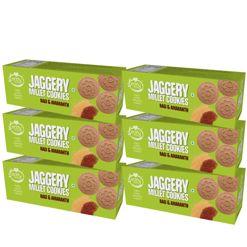 Early Foods Pack of 6 - Ragi and Amaranth Jaggery Cookies