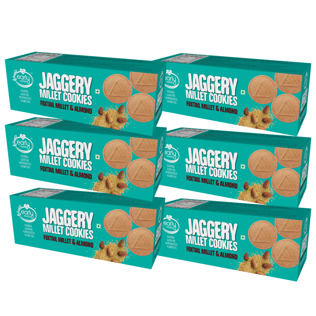 Early Foods Pack of 6 - Foxtail Millet and Almond Jaggery Cookies