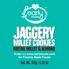 Early Foods Pack of 6 - Foxtail Millet and Almond Jaggery Cookies