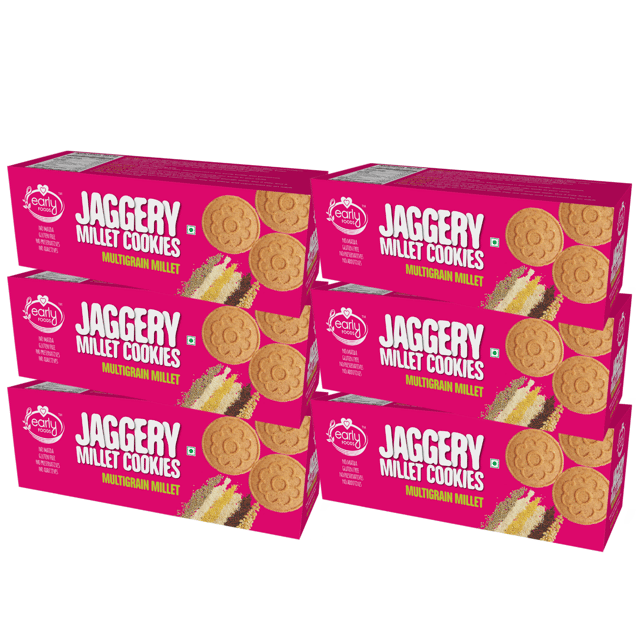 Early Foods Pack of 6 - Multigrain Millet Jaggery Cookies