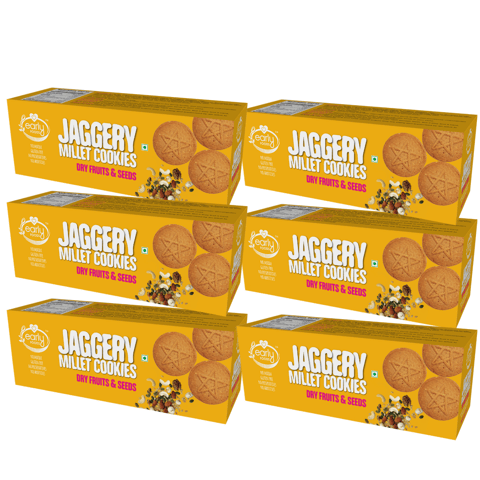 Early Foods Pack of 6 - Dry Fruit and Seeds Jaggery Cookies