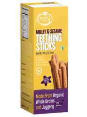 Early Foods Assorted Pack of 4 Organic Kids Snacks (Millet and Ajwain Sticks + Multigrain and Amaranth Cookies)