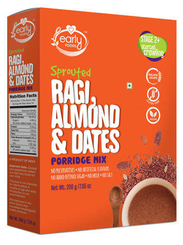 Early Foods Sprouted Ragi, Almond and Date Porridge Mix 200g