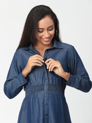 The Mom Store Denim Chambray Maternity and Nursing Shirt Dress