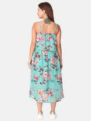 The Mom Store Aqua Sky Floral Maternity and Nursing Dress