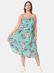 The Mom Store Aqua Sky Floral Maternity and Nursing Dress