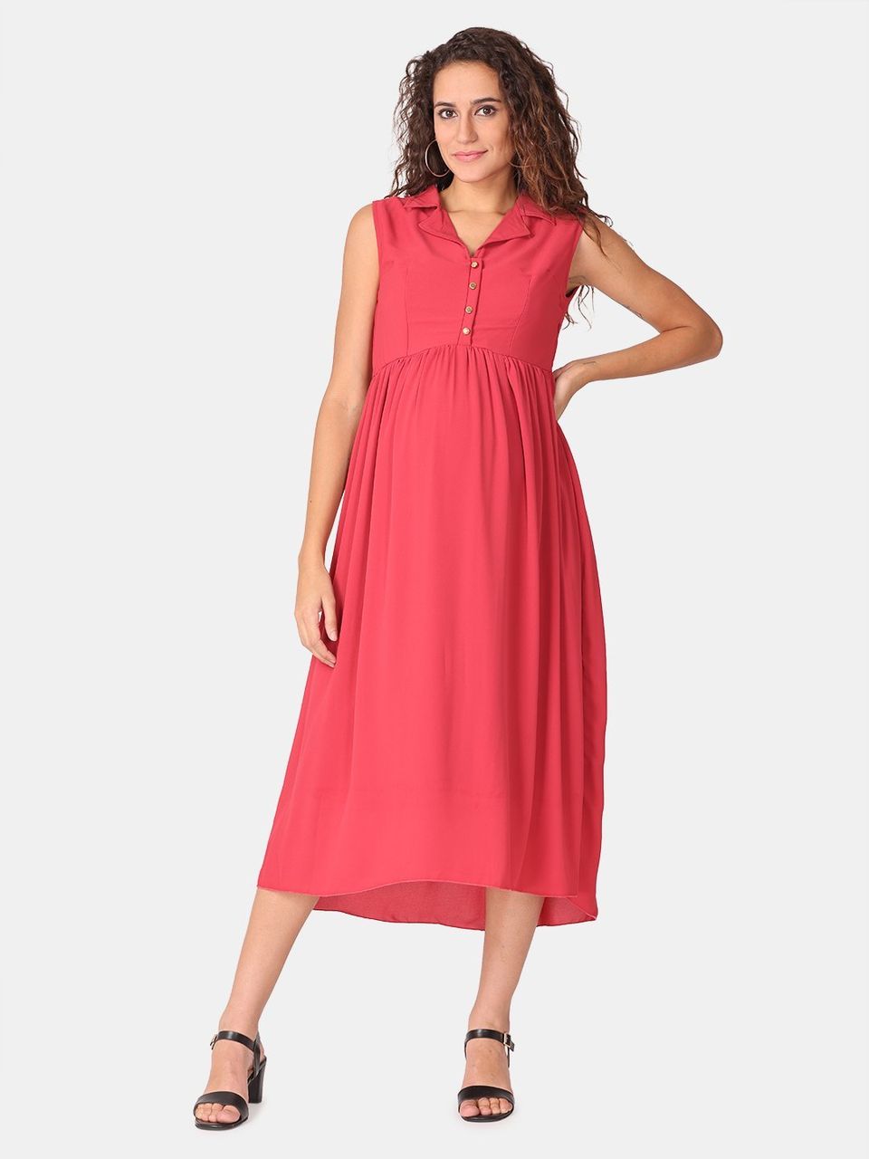 The Mom Store Red Cosmos Maternity and Nursing Dress