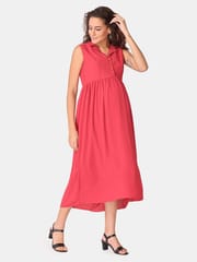 The Mom Store Red Cosmos Maternity and Nursing Dress