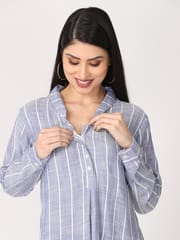 The Mom Store Blue Bells Yarn Dyed Nursing Top