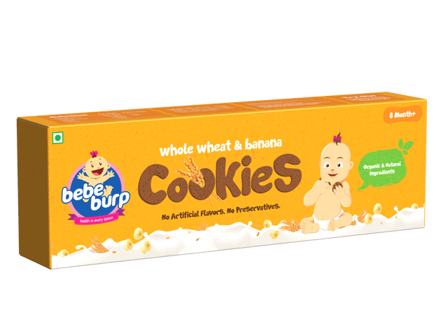 Bebe Burp Organic Baby Food Whole Wheat Cookies - 150 gm