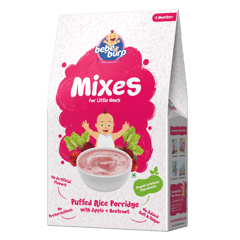 Bebe Burp Organic Baby Food Instant Mix Puffed Rice Porridge with Apple & Beetroot - 200 gm