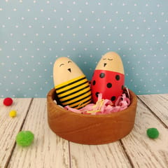 Shumee Wooden Egg Shakers- Ladybug and Bee