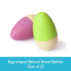 Shumee Purple and Green Wooden Egg Shakers for (0-2 years)