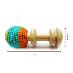 Shumee Organic Crochet Shaker Wooden Baby Rattle Toy (0-2 years)