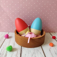 Shumee Wooden Egg Shaker - Orange and Blue