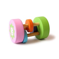 Shumee Sunny Wooden Rattle (0-2 years) Pink and green