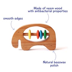 Shumee Ele Neem Wooden Rattle (0-2 years)