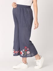 The Mom Store Grey Garden Embroided Maternity Culottes Pants