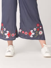 The Mom Store Grey Garden Embroided Maternity Culottes Pants