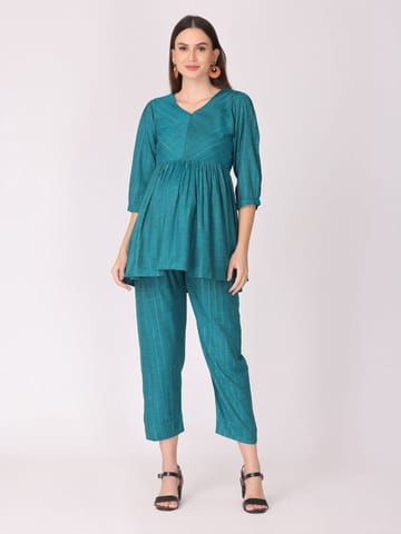 The Mom Store Diva Teal Maternity and Nursing Co-Ord Set