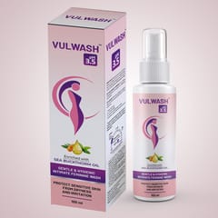 Vulwash Gentle and Hygienic Natural Intimate Feminine Wash Enriched With Sea Buckthorn Oil - Pack Of 2 (100ml x 2)