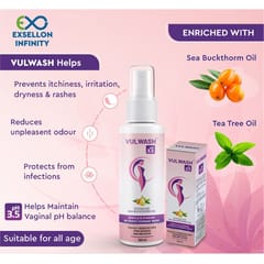 Vulwash Gentle and Hygienic Natural Intimate Feminine Wash Enriched With Sea Buckthorn Oil - Pack Of 2 (100ml x 2)