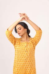 Putchi Yellow Marigold Maternity and Nursing Kurta