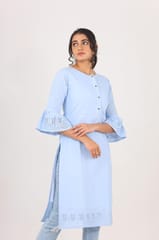 Putchi Light Blue Maternity and Nursing Kurta