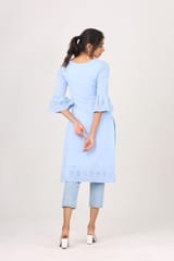 Putchi Light Blue Maternity and Nursing Kurta