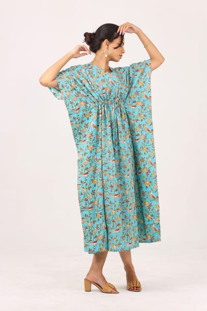 Putchi Sky Sparrow Maternity and Nursing Kaftan - Free Size