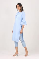 Putchi Light Blue Maternity and Nursing Kurta