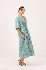 Putchi Sky Sparrow Maternity and Nursing Kaftan - Free Size