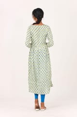 Putchi Green Floral Maternity and Nursing Kurta