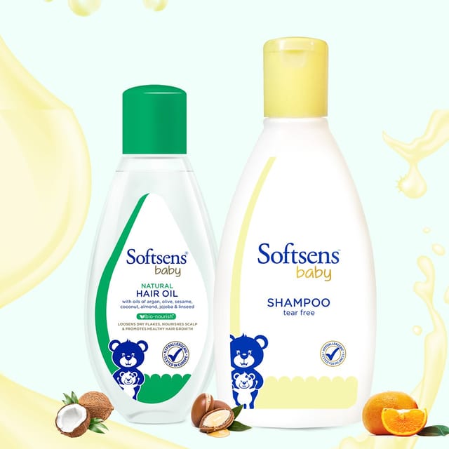 Softsens Baby Hair Care Duo - Hair Oil 100ml + Shampoo 200ml FREE