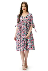 Mometernity Purple Floral Print Maternity and Nursing Tunic Dress